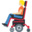 person in motorized wheelchair, medium-light skin tone